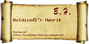 Boldizsár Henrik névjegykártya